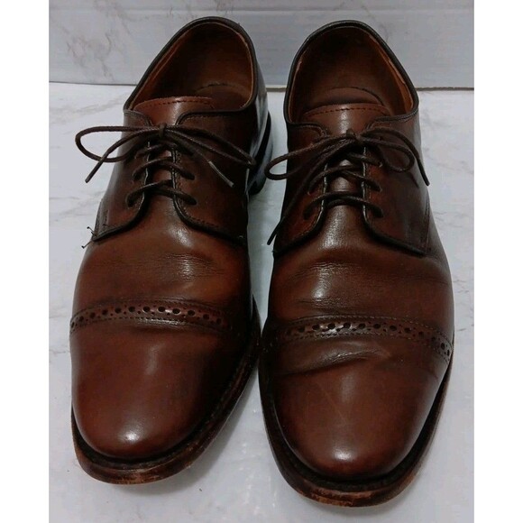 Allen Edmonds BOULEVARD Leather Cap Toe Oxfords 9 D Brown main image 4